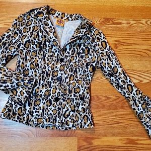 TORY BURCH LEOPARD PRINT BLAZER SZ 4
